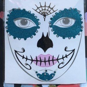 Halloween Dia De Los Muertos Sugar Skull Face Tatt